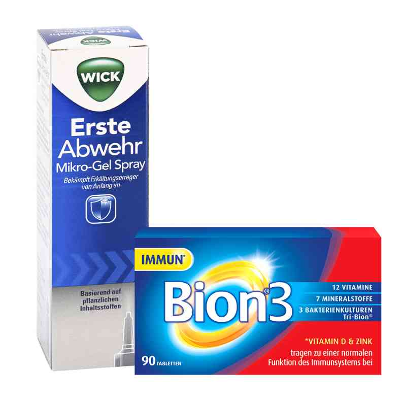Wick Erste Abwehr Nasenspray Sprühflasche + Bion 3 Immun 90St. 2 Pck von WICK Pharma - Zweigniederlassung der Procter & Gam PZN 08101073
