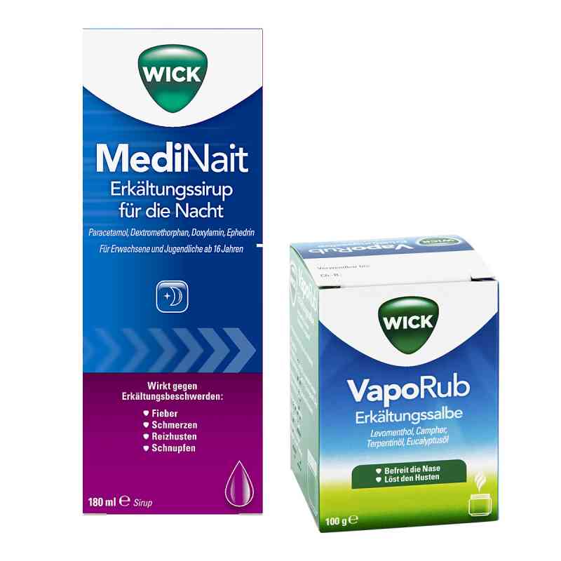 Wick MediNait Erkältungssirup für die Nacht 180 ml + Wick VapoRu 1 stk von WICK Pharma - Zweigniederlassung der Procter & Gam PZN 08101065
