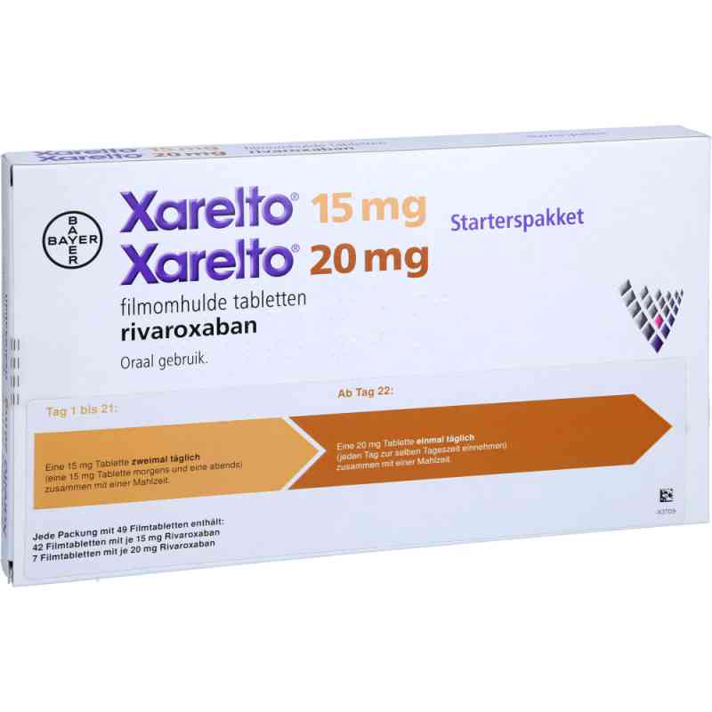 Xarelto 15 mg + 20 mg Filmtabletten Starterpackung 1 Pck von kohlpharma GmbH PZN 14334348