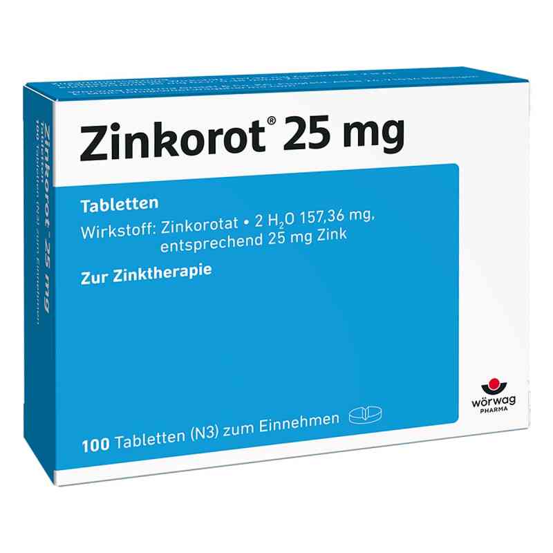 Zinkorot 25 Mg Tabletten 100 stk von Wörwag Pharma GmbH & Co. KG PZN 18082903