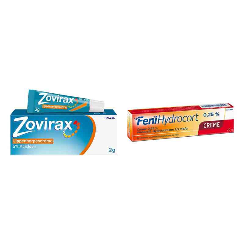 Zovirax Lippenherpescreme 2g + Fenihydrocort Creme 0,25 % 20g 1 Set von Haleon Germany GmbH PZN 08104454