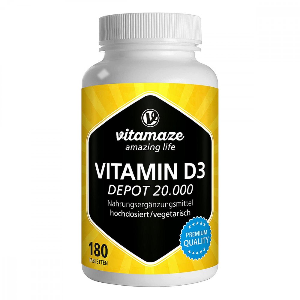 Vitamaze Vitamin D3 20000 Internationale Einheiten Depot Hochdo 180 Stk