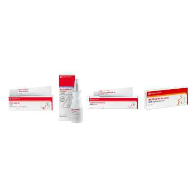 Aliud Reisebundle mit Ibuprofen + Nasenspray + Salbe + Creme