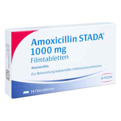 Amoxicillin STADA 1000mg 14 stk von STADAPHARM GmbH PZN 00291084