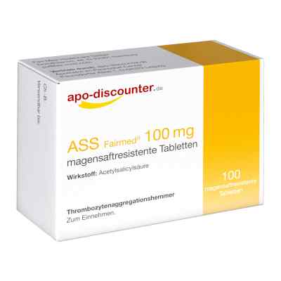 ASS 100 mg von apo-discounter 100 stk von Apologistics GmbH PZN 08101025