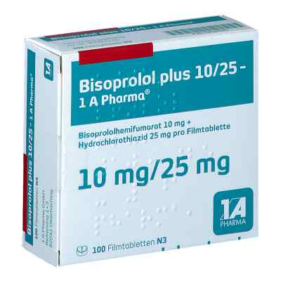 Bisoprolol plus 10/25-1A Pharma 100 stk von 1 A Pharma GmbH PZN 01624240