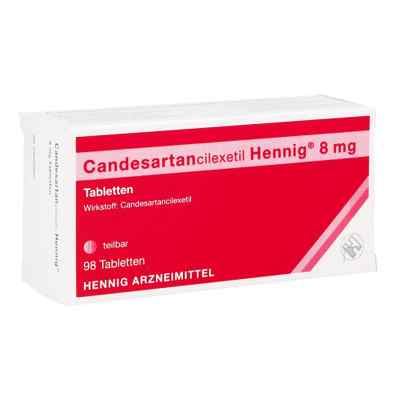 Candesartancilexetil Hennig 8 mg Tabletten 98 stk von Hennig Arzneimittel GmbH & Co. K PZN 09530751