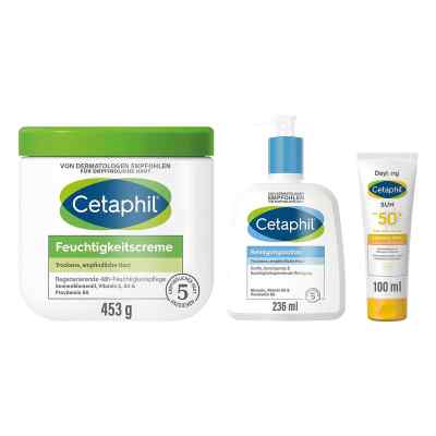Cetaphil Reinigungslotion + Sun Daylong SPF50+ + Feuchtigkeitscr
