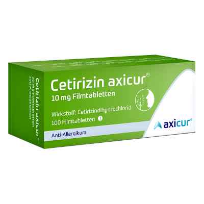 Cetirizin axicur 10 mg Filmtabletten 100 stk von  PZN 14293520