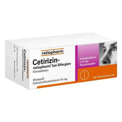 Cetirizin ratiopharm bei Allergien 100 stk von ratiopharm GmbH PZN 02158165