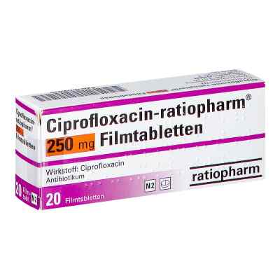 Ciprofloxacin-ratiopharm 250mg 20 stk von ratiopharm GmbH PZN 01690248
