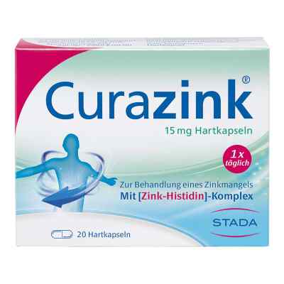 Curazink 15 mg Hartkaspeln gegen Zinkmangel 20 stk von STADA Consumer Health Deutschlan PZN 00679380
