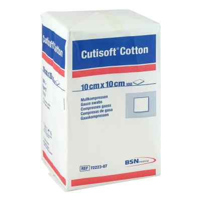 Cutisoft Cotton Kompr.10x10 cm unsteril 12fach 100 stk von BSN medical GmbH PZN 03896907