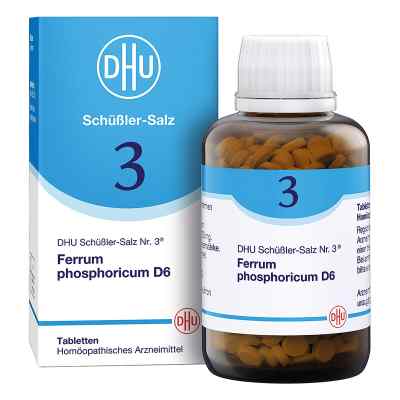 DHU Schüßler-Salz Nummer 3 Ferrum phosphoricum D6 Tabletten 900 stk von DHU-Arzneimittel GmbH & Co. KG PZN 18182556