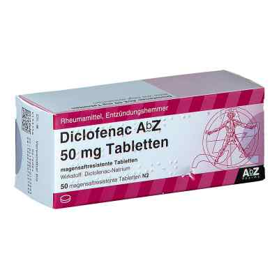 Diclofenac Abz 50 mg magensaftresistente Tabletten 50 stk von AbZ Pharma GmbH PZN 01015558