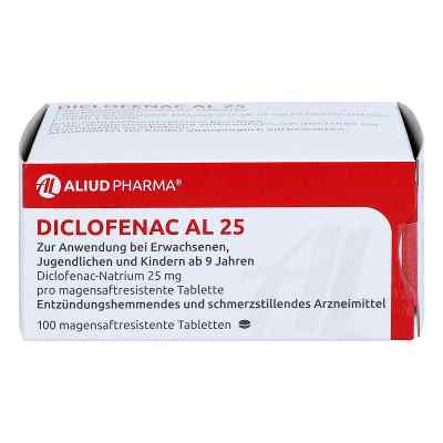 Diclofenac Al 25 magensaftresistente Tabletten 100 stk von ALIUD Pharma GmbH PZN 03525387