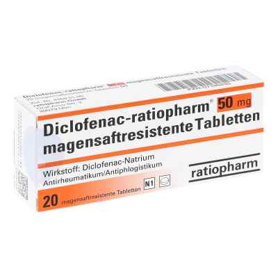 Diclofenac-ratiopharm 50mg 20 stk von ratiopharm GmbH PZN 07198235