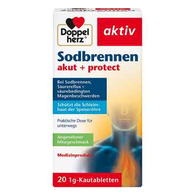 Doppelherz Sodbrennen Akut+protect Kautabletten 20 stk von Queisser Pharma GmbH & Co. KG PZN 17387546