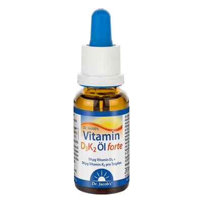 Dr. Jacob's Vitamin D3K2 Öl forte 2000 IE D3+K2 hochdosiert 20 ml von Dr. Jacob's Medical GmbH PZN 13978701