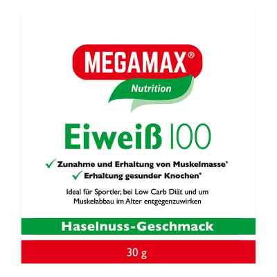 Eiweiss 100 Haselnuss Megamax Pulver 30 g von Megamax B.V. PZN 12772239