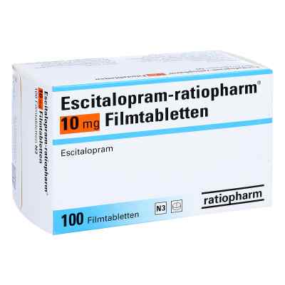 Escitalopram-ratiopharm 10mg 100 stk von ratiopharm GmbH PZN 00270716