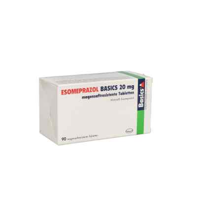 Esomeprazol Basics 20 mg magensaftresistent Tabletten 90 stk von Basics GmbH PZN 08845228