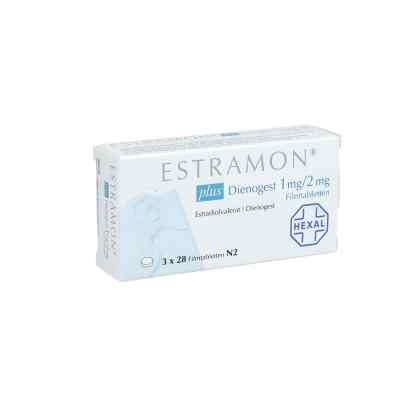Estramon plus Dienogest 1 mg/2 mg Filmtabletten 3X28 stk von Hexal AG PZN 12347849