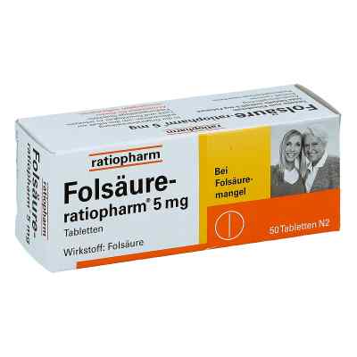 Folsäure Ratiopharm 5 mg Tabletten 50 stk von ratiopharm GmbH PZN 03971388