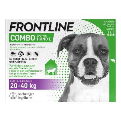 Frontline Combo Hund L (20-40 kg) gegen Zecken und Flöhe 3 stk von Boehringer Ingelheim VETMEDICA G PZN 17558605