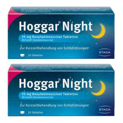 Hoggar Night 25 mg Doxylamin Schlaftabletten 2x20 stk von STADA Consumer Health Deutschlan PZN 08102430
