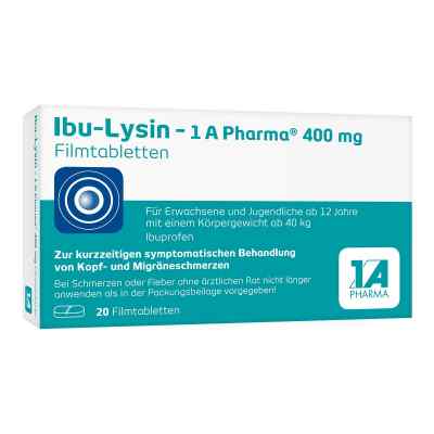 Ibu-lysin 1a Pharma 400 Mg Filmtabletten 20 stk von 1 A Pharma GmbH PZN 15743764