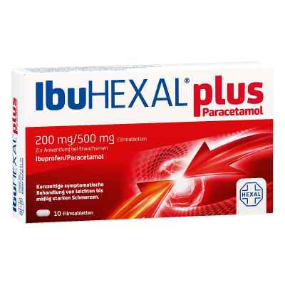 Ibuhexal Plus Paracetamol 200 Mg/500 mg Filmtabletten 10 stk von Hexal AG PZN 18334428
