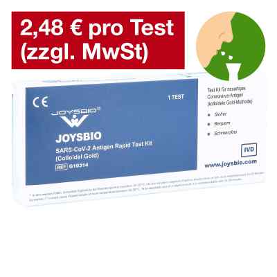 JOYSBIO Spucktest SARS-CoV-2 Antigen Rapid 200 stk von  PZN 08101360