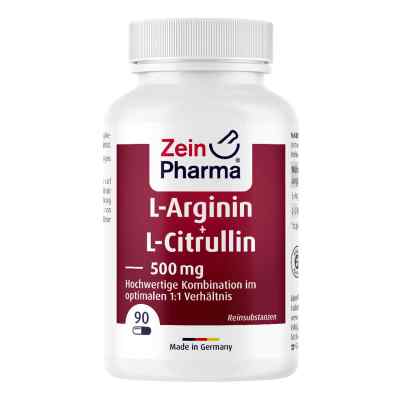 L-Arginin + L-Citrullin Kapseln 500 mg 90 stk von ZeinPharma Germany GmbH PZN 18906669
