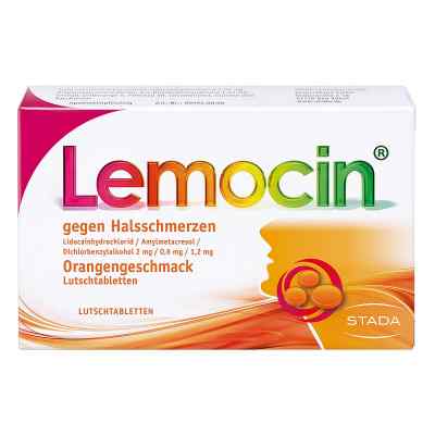 Lemocin gegen Halsschmerzen Orangengeschmack ab 12 Jahren 24 stk von STADA GmbH PZN 17537371