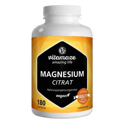 Magnesiumcitrat 360 mg vegan Kapseln 180 stk von Vitamaze GmbH PZN 16018640