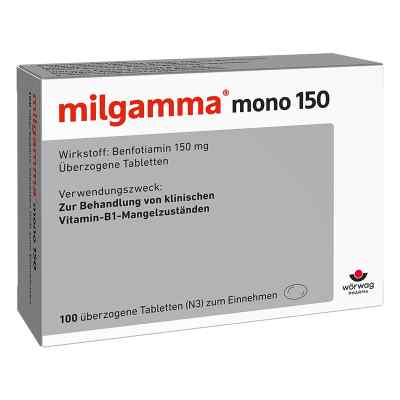Milgamma mono 150 überzogene Tabletten 100 stk von Wörwag Pharma GmbH & Co. KG PZN 01221944