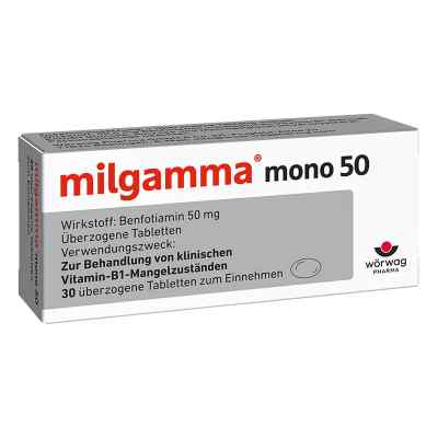 Milgamma mono 50 überzogene Tabletten 30 stk von Wörwag Pharma GmbH & Co. KG PZN 01221884