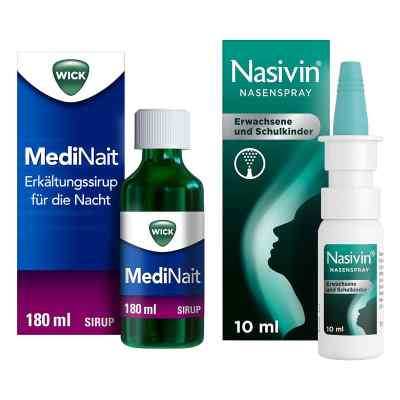 Nasivin Nasenspray 10 ml + Wick MediNait Erkältungssirup für die 1 stk von WICK Pharma - Zweigniederlassung PZN 08102441
