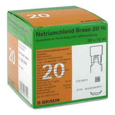 Natriumchlorid 20% Mpc Elektrolytkonzentrat 20X10 ml von B. Braun Melsungen AG PZN 03158351