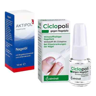 Pflegeset: Ciclopoli gegen Nagelpilz (6.6ml) und Nagelöl Aktipol 2 stk von Almirall Hermal GmbH PZN 08101828