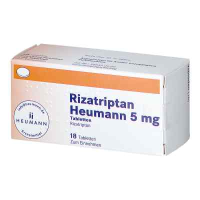 Rizatriptan Heumann 5 mg Tabletten 18 stk von HEUMANN PHARMA GmbH & Co. Generi PZN 11871301