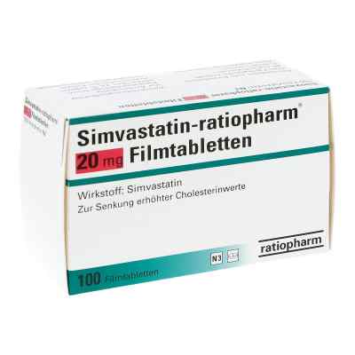 Simvastatin-ratiopharm 20 mg Filmtabletten 100 stk von ratiopharm GmbH PZN 03508650