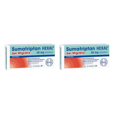 Sumatriptan Hexal Bei Migräne 50 Mg Tabletten 2 x2 stk von Hexal AG PZN 08102680