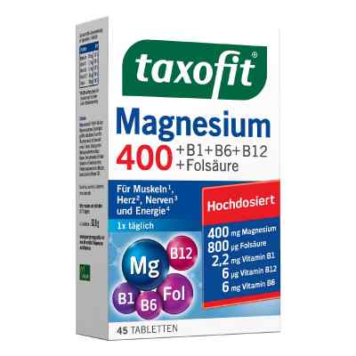 Taxofit Magnesium 400+B1+B6+B12+Folsäure Tabletten 45 stk von MCM KLOSTERFRAU Vertr. GmbH PZN 17982326