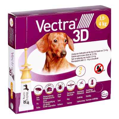 Vectra 3D Lösung gegen Zecken & Flöhe für Hunde 1,5-4 Kg