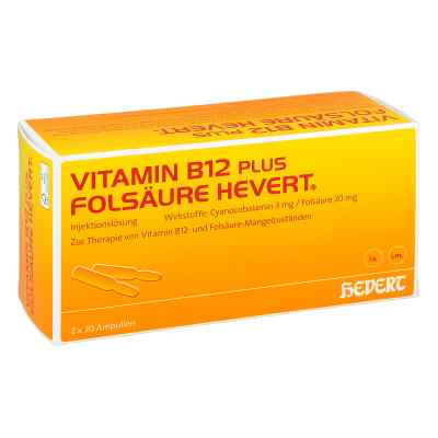 Vitamin B12 plus Folsäure Hevert [a-akut] 2 ml Amp 2X20 stk von Hevert Arzneimittel GmbH & Co. K PZN 02840425