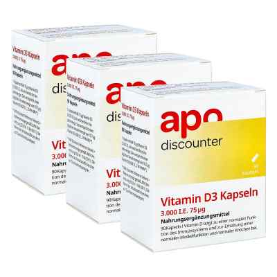 Vitamin D3 Kapseln 3.000 I.e. 75 g 3x90 stk von apo.com Group GmbH PZN 08102090