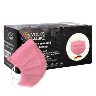 Volksmaske Nasen und Mundschutz Maske Pink 50 stk von  PZN 08101592