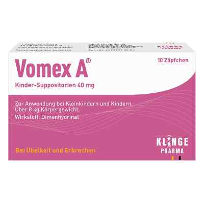Vomex A Kinder Zäpfchen 40mg  10 stk von Klinge Pharma GmbH PZN 01116526